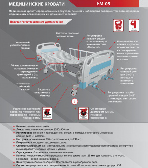 Медицинский Кровать Hilfe КМ-05 | Корус-мед | korus-med.ru