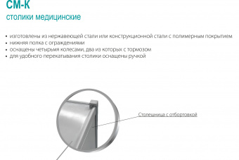 Медицинский Столик СМ-К-02 Медин | Корус-мед | korus-med.ru