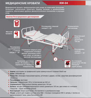 Медицинский Кровать Hilfe КМ-04 | Корус-мед | korus-med.ru